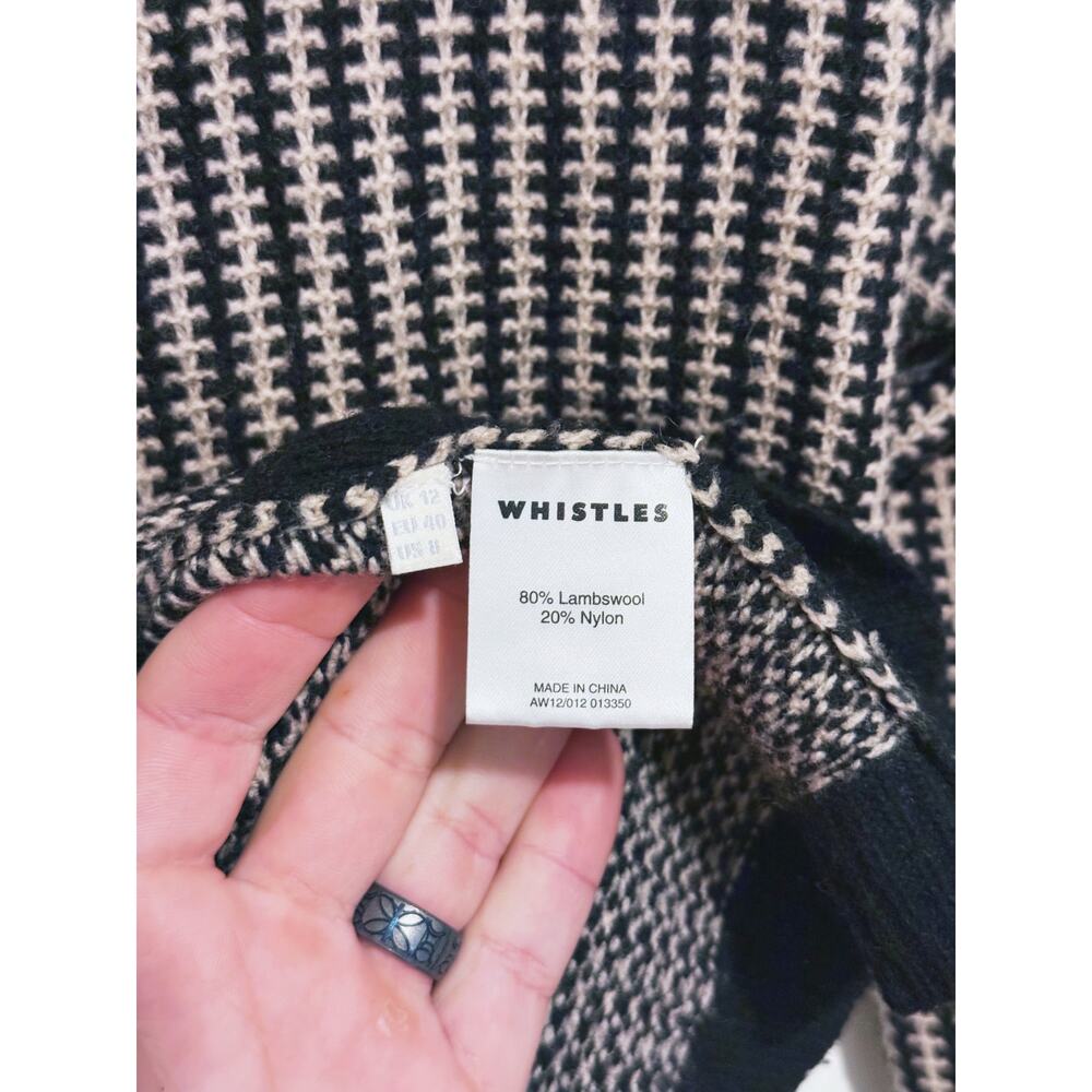 Whistles Womens Lambs Wool Two Tone Knit Sweater Sz 8 Old Money Preppy Academia - Picture 5 of 7
